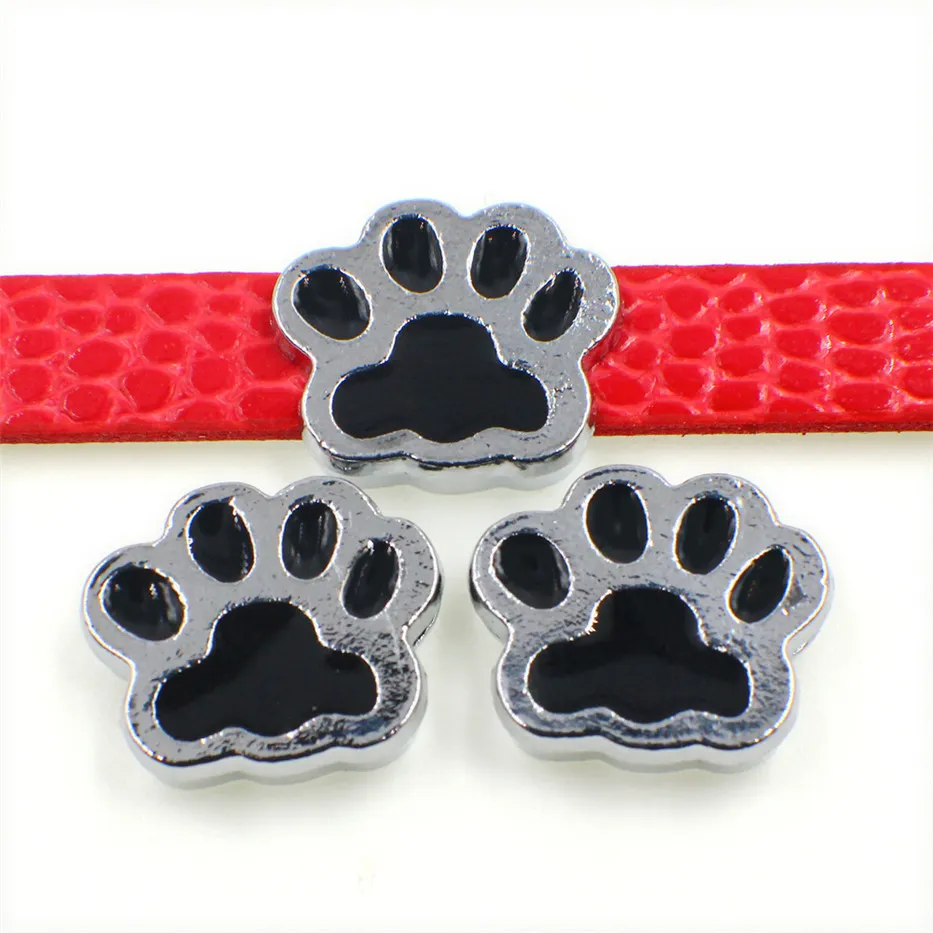 Multiple choices 8mm catdog footprint paw bone Slide Charms Fit 8mm Pet Collar DIY Necklace Bracelet keychains69365225416614