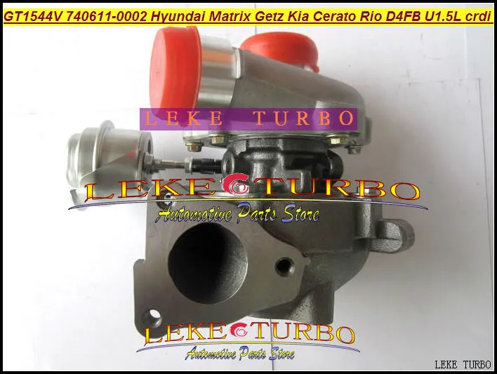 GT1544V 740611 740611-5001S 740611-5003S 740611-0001 28201-2A100 Turbo Turbocharger voor Hyundai Matrix Getz Cerato Rio D4FA D4FB 1.5L 1.6L