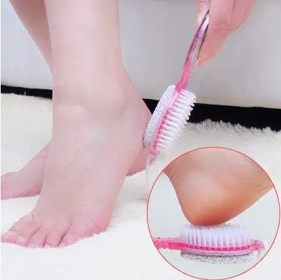 4in1 Clean Feet Brush Foot Pedicure Fötter Rasp Brush Nail Clippers Fötter Care Torra Smooth Hud Pimice Stone Board Ta bort Dead Hud Wx-T10