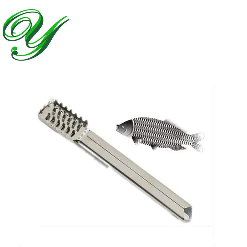 Grattoir à écailles de poisson, couteau de nettoyage rapide, manche en acier inoxydable, dissolvant de peau de poisson, détartreur en argent, rasoir de cuisine pratique