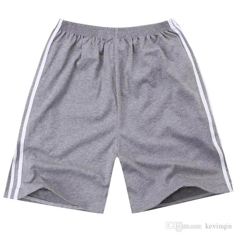 Calças curtas de lazer de praia masculinas de verão, bermudas esportivas de surf de algodão sólido, calções de banho soltos, fitness masculino 3 cores