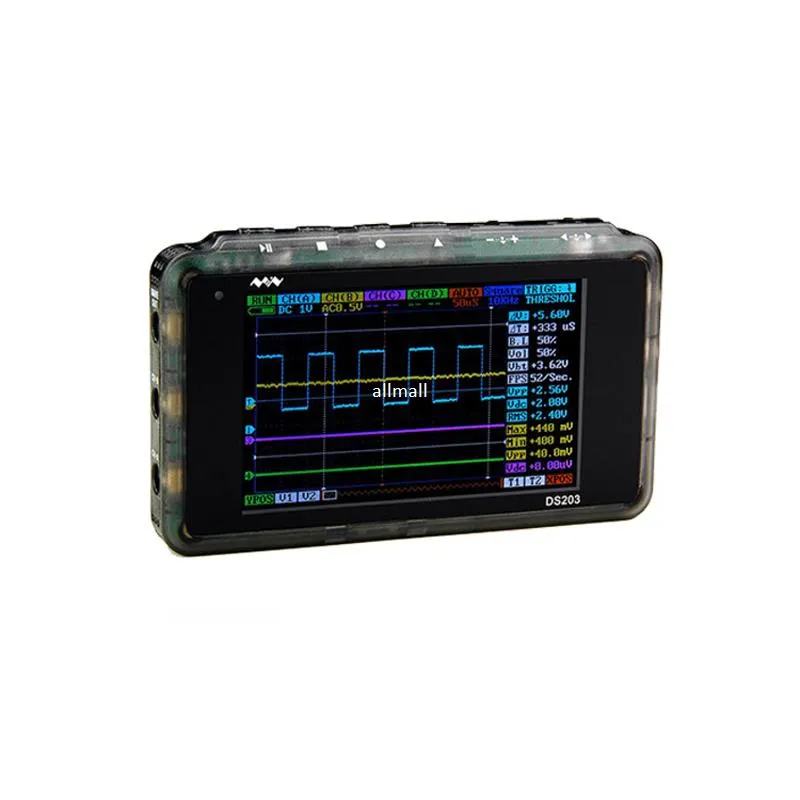 Freeshipping Mini Digital Oscilloscope LCD USB ARM Nano V2クワッドポータブルOSCILOSCOPIO 8MHZ 4Channelオシロスコッププラスチックケース