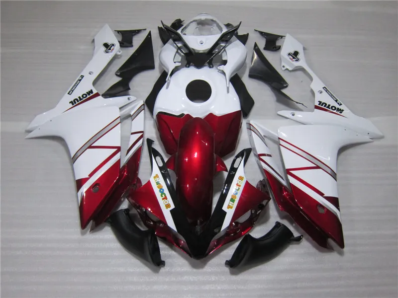 Injection molding top selling fairing kit for Yamaha YZF R1 07 08 wine red white fairings set YZFR1 2007 2008 OT18