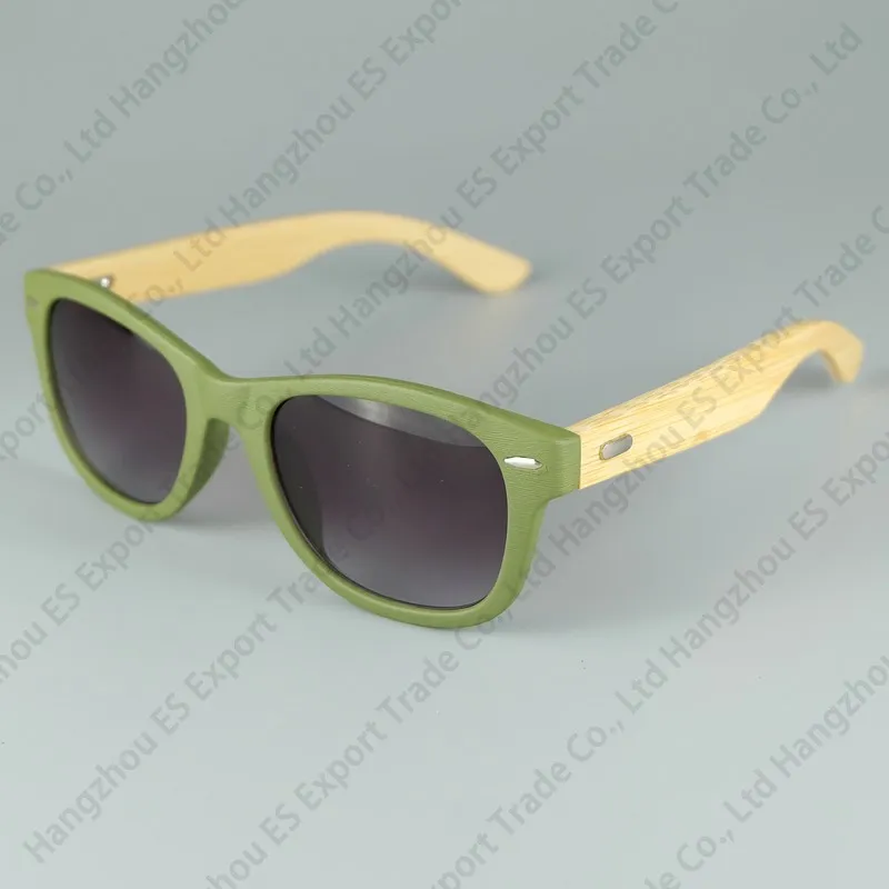 LOGO Engraved Available Wood Sunglasses Designer Natural Bamboo Sunglass Eyewear Glasses Style Hand Made Wooden Temple Plastic Frame 