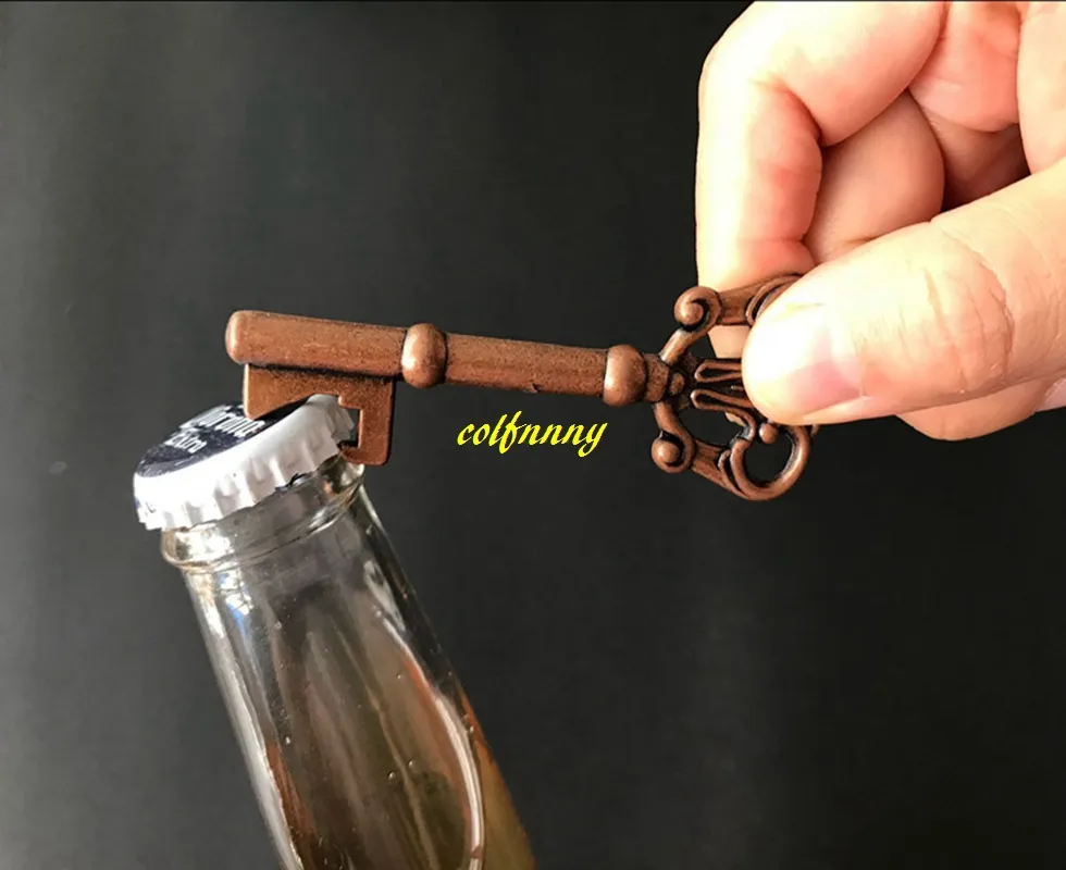 Fast shipping Portable Retro Metal Key Beer Bottle Opener Keyring Keychain bottle openers for weddign party Gift