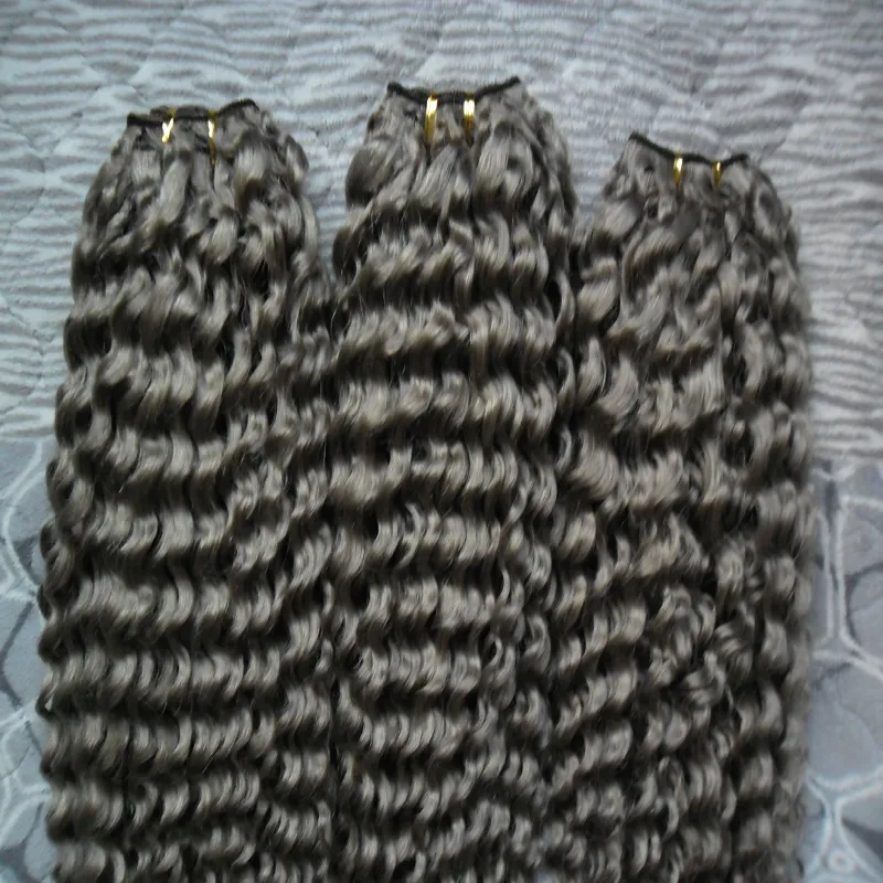 Grey hair weave unprocessed virgin brazilian hair 300g brazilian kinky curly virgin human hair bundles 5739540