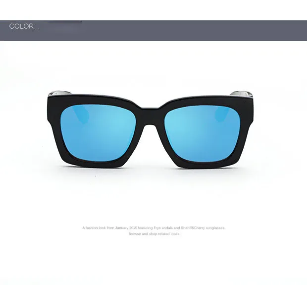 Korean Trend Of The V Brand Sunglasses Large Bright Color Coated