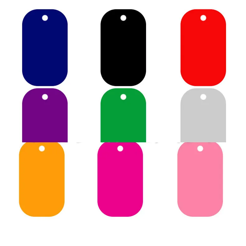 Metaal blanco huisdier id kaart tags aluminium legering dog tag geen ketting gemengde kleuren hh-b19