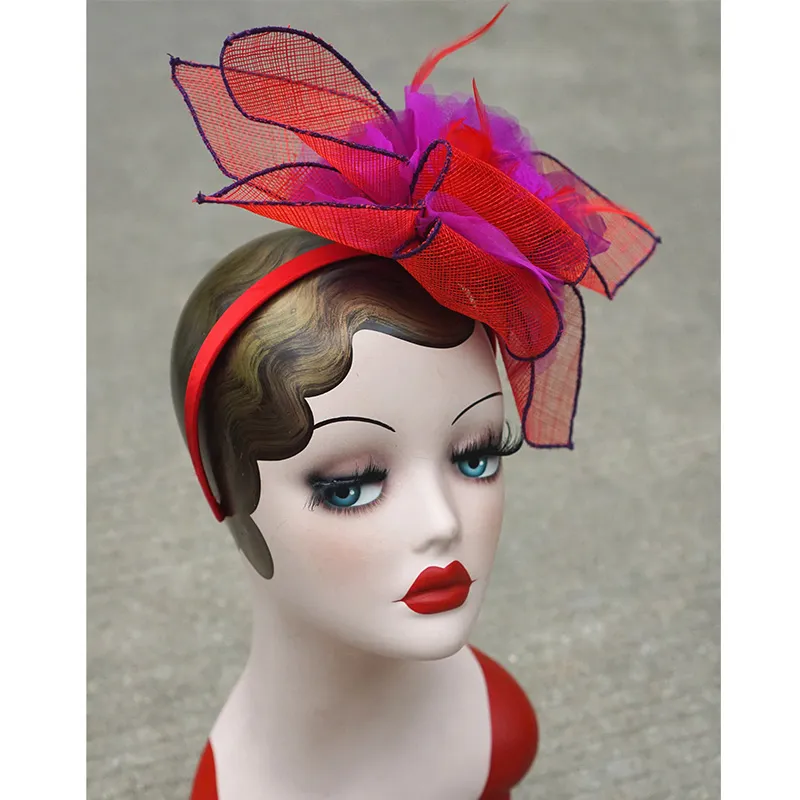 여자 빈티지시나 메이 파시너 칵테일 파티 조절 가능한 머리띠 꽃 켄터키 더비 교회 드레스 모자 헤드웨어 t228