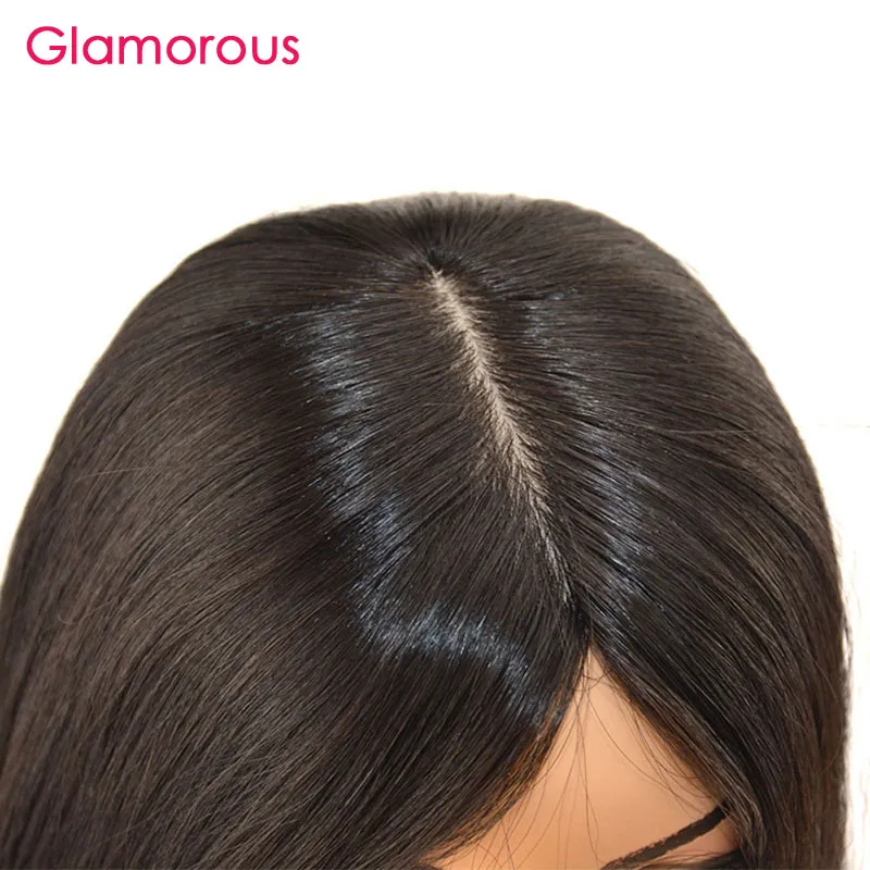 Glamorous Human Hair Full Lace Wig Brazilian Body Wave Straight 18 20 22 24 26 28 30inches Silk Top Lace Front Hair Wigs