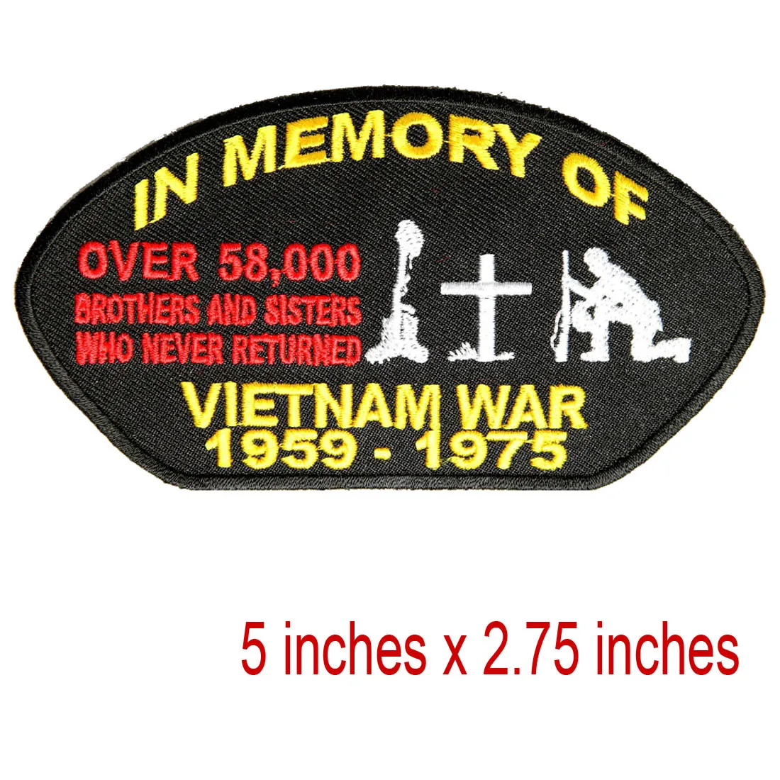 Venta caliente personalizada en memoria de Vietnam Cap Parche Insignia personalizada Hierro en o respaldo de chaqueta de costura o tamaño de pecho Envío gratis