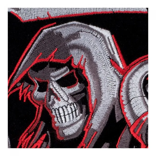 Countdown To Death Grim Reaper Zandloper Patch, Reaper Schedel Geborduurde Ijzer Op Patches 9*12.75 INCH Gratis Verzending