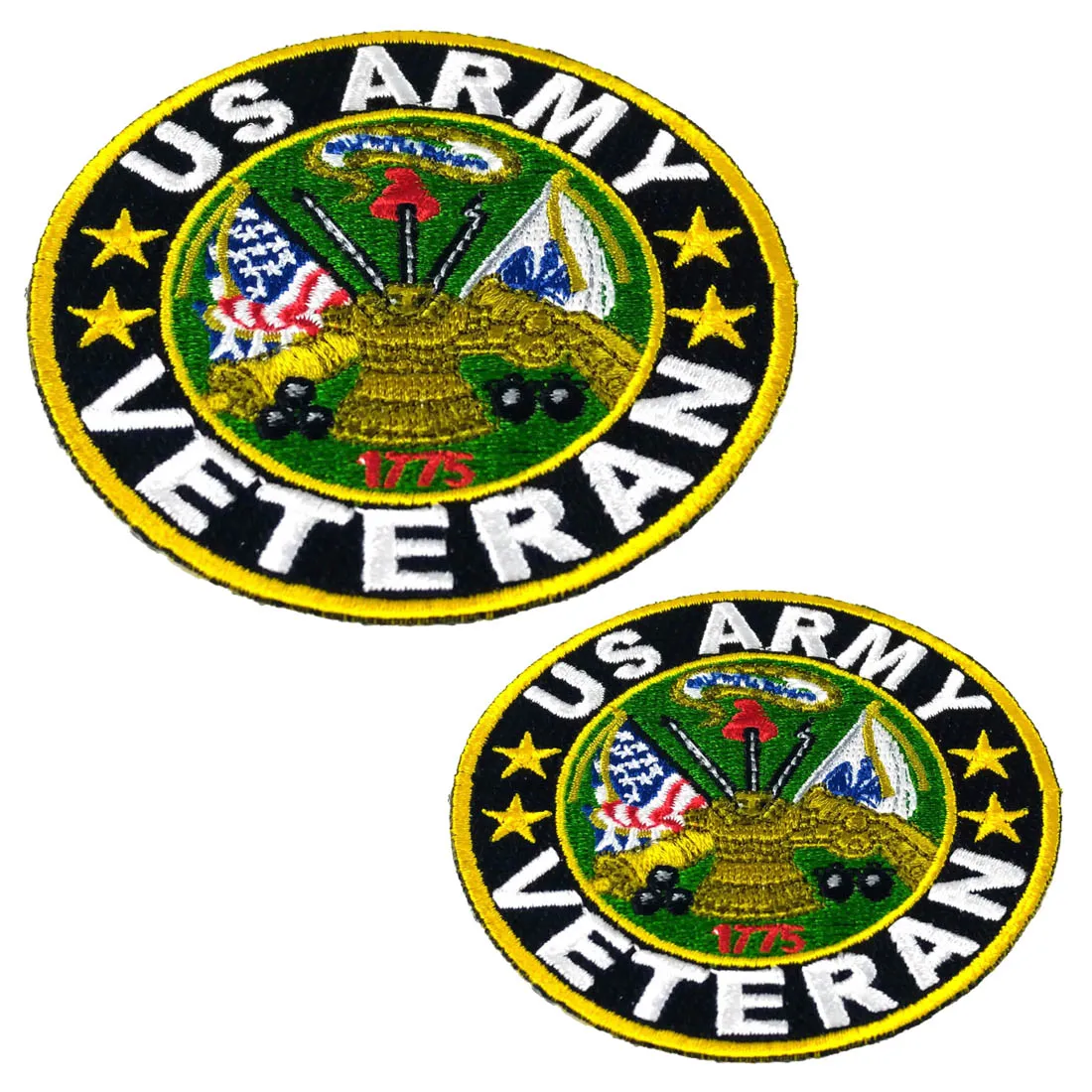 Custom Left Chest Embroidery Veteran US Army Patch Iron Sewing on Jacket back and T- shit or Hat2705