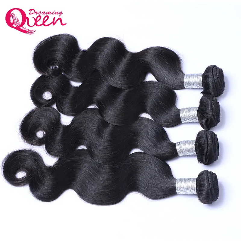 Brasilianska Virgin Human Hair Weave 4 buntar Obehandlade brasilianska Peruanska Indiska Malaysiska Kambodjanska Virgin Remy Hair Extensions Billiga