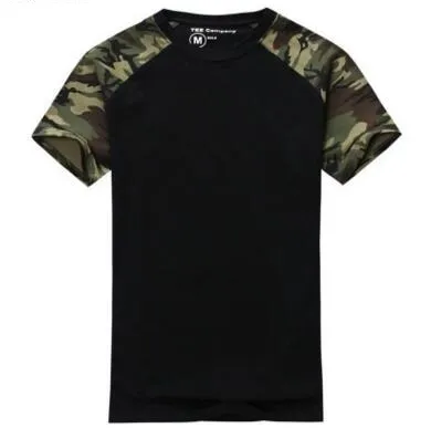 Moda 2017 Erkekler için Rahat Kamuflaj T-shirt Pamuk Ordu Taktik Savaş Askeri Spor Camo Camp Erkek T Shirt Tees ücretsiz kargo