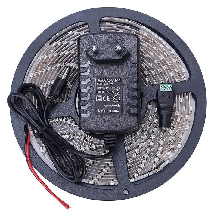 Led Strip Light Set, 5m, 3528 SMD, 60 LEDs/M, Waterproof, with 24-Key ...
