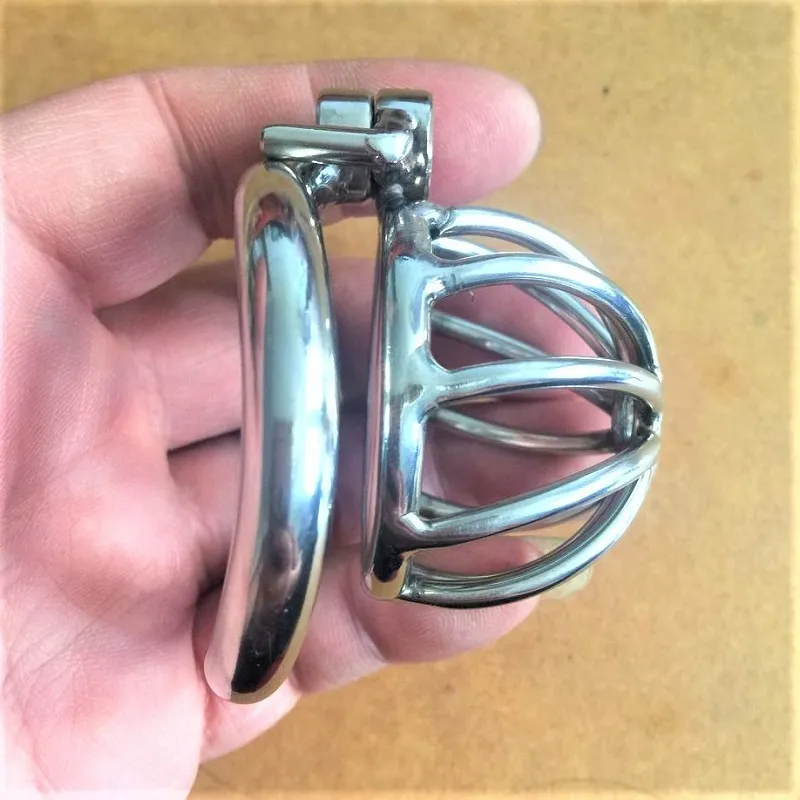 Cage de chasteté masculine Super petite en acier inoxydable, jouets sexuels BDSM pour hommes, dispositif de chasteté, verrouillage du coq pour empêcher l'érection du pénis