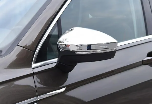Copertura decorativa specchietto retrovisore laterale auto in ABS cromato di alta qualità 2 pezzi, coperchio di protezione retrovisore Volkswagen VW Tiguan 2009-2017