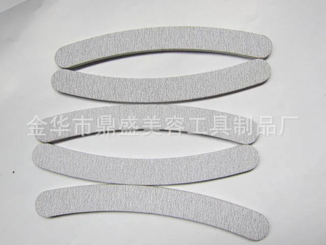 Wholesale- 10 x Grey Nail Files Sanding 180/180 Curve Banana for Nail Art Tips Manicure Free shipping(17.8*2*0.4cm)