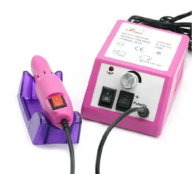 Profesjonalny różowy elektryczny wiertarka do manicure maszyna z wiertłami 110V-240V wtyczka UE Łatwy w użyciu Darmowa wysyłka