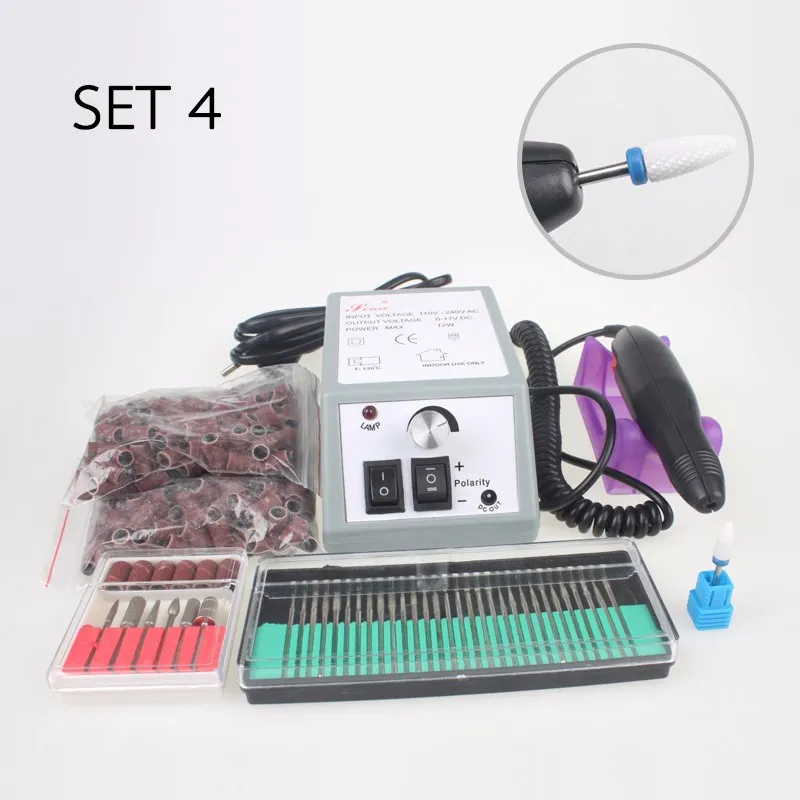 Kit di set di macchine penne pedicure con file di manicure trapano unghie con spedizione gratuita Con nastri abrasivi punte trapano unghie in ceramica extra