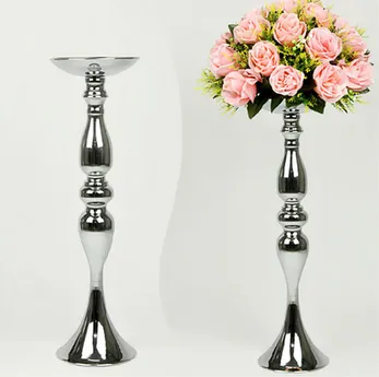 Ouro ou sliver Metal Castiçais Estande Flores Vaso Candlestick Road Lead Candelabros Centro de Peças de Casamento Deco