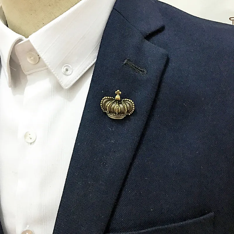 12 pièces unisexe alliage croix couronne collier broche chemises broches pour femmes hommes accessoire