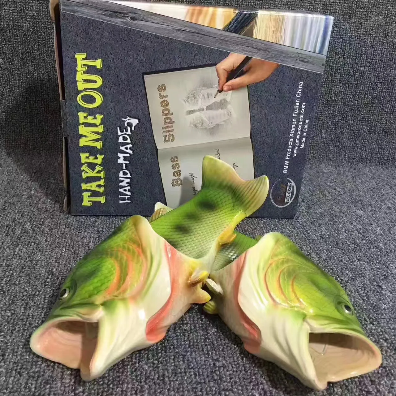 Rivers Edge Bass Pro Mens Slippers RIVERS EDGE Novelty Bass Fish