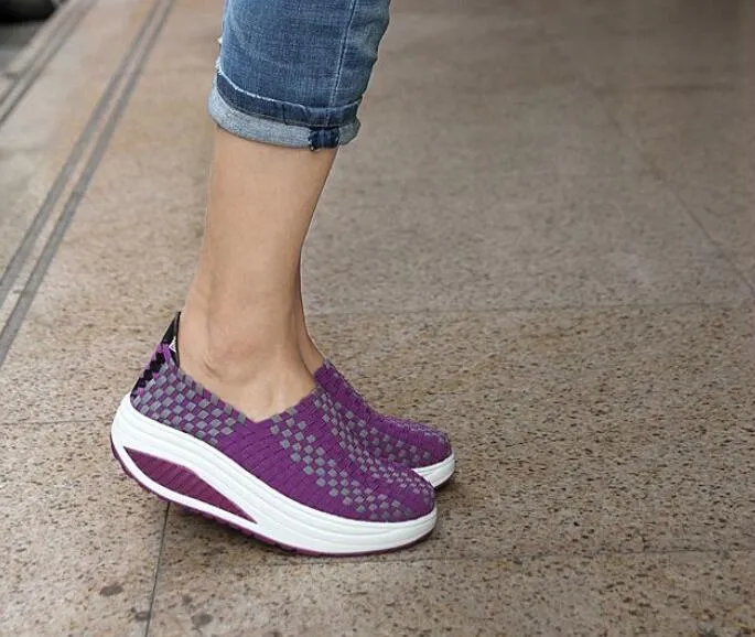 Ny stil sommar kvinnor sandaler het stil f￶r kvinnor skor mode andas v￤vsko svamp fritidskor enskilda skor