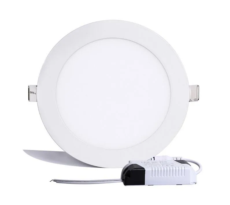 Ultra tunn LED-panel Downlight 3W 6W 9W 12W 15W 18W 25W Rund LED-tak Inbyggd ljus AC85-265V