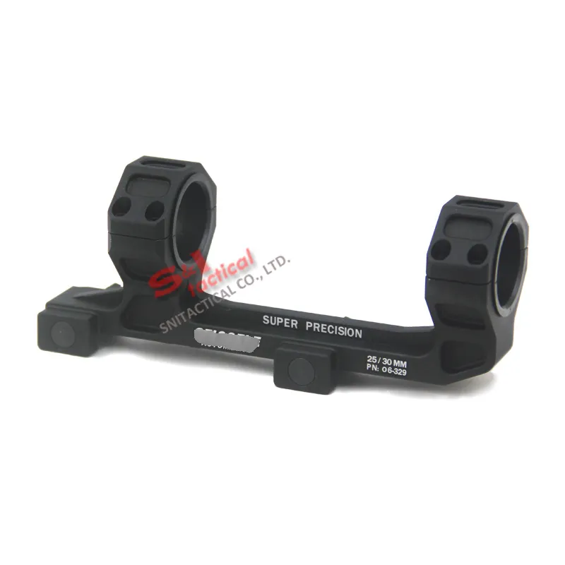 Ge Hunting Rifle Scope Mount 25mm / 30mm Diâmetro Anéis AR15 M4 M4 M16 com Nível de Bolha Integrada Fit Tecelão Picatinny Rail Versão curta Preto