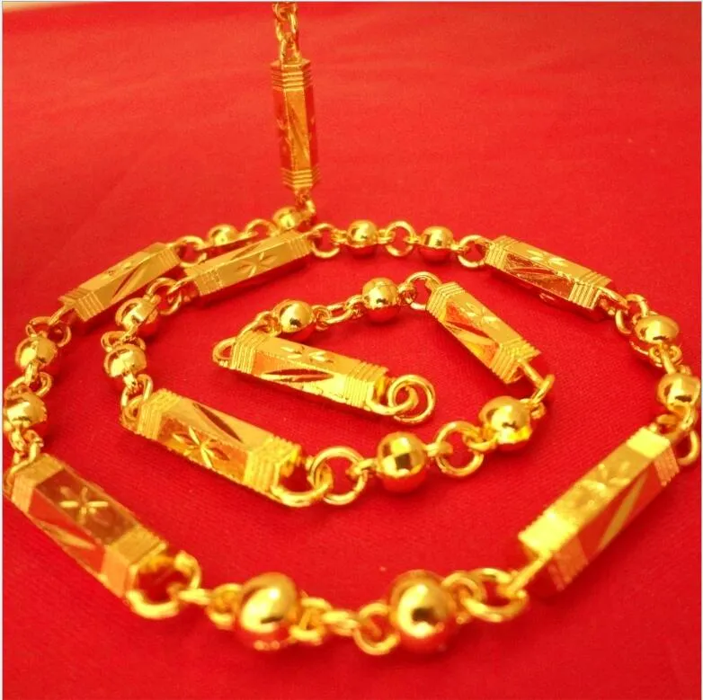 11 Designs Fake Gold Hiphop Kedjor Halsband 18K Gyllene pläterad pelare Dragon Olive Pärlor Kedja Halsband för män Lågpris Partihandel