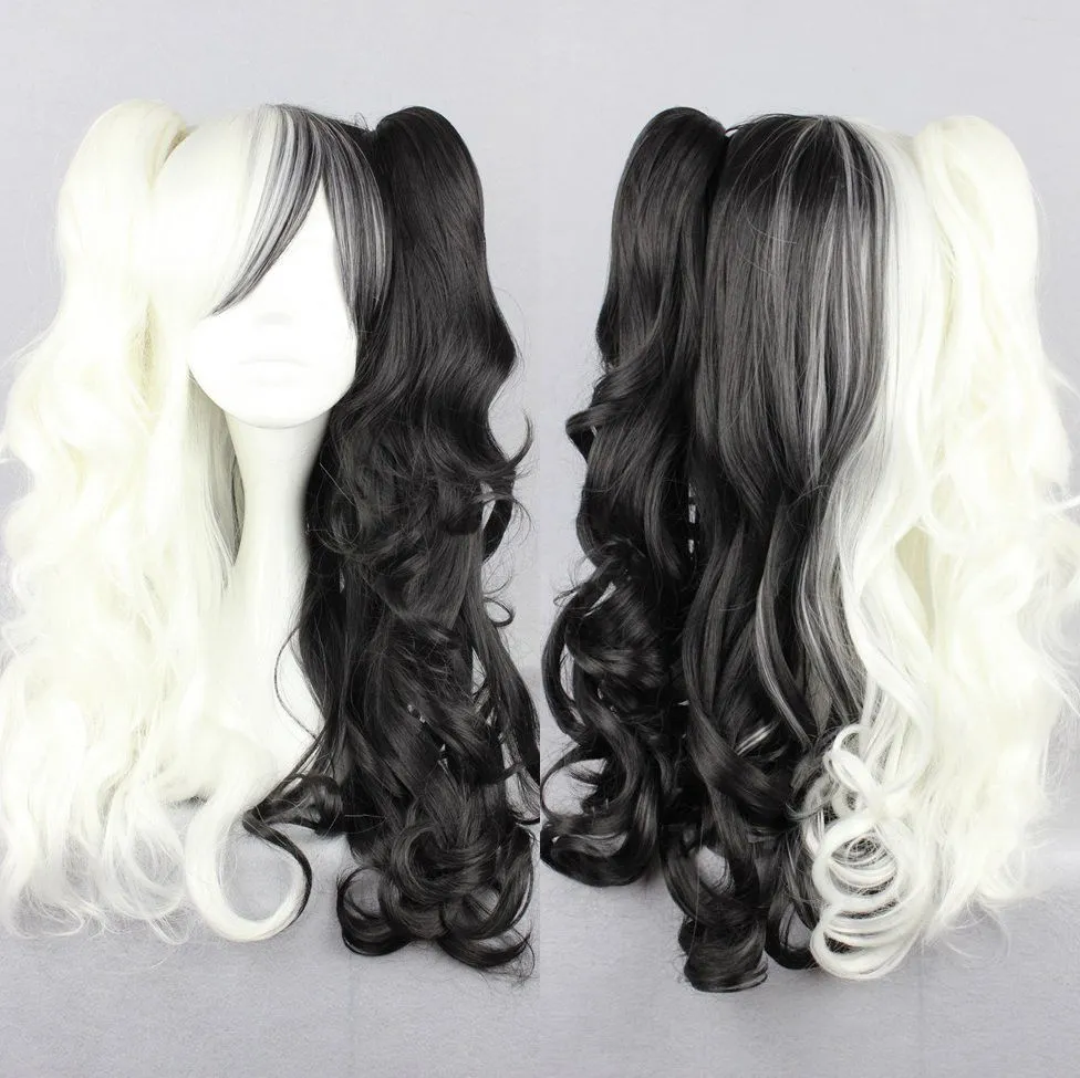 Danganronpa Dangan Ronpa Monokuma Long CosplayヘアPonytails Wigs.