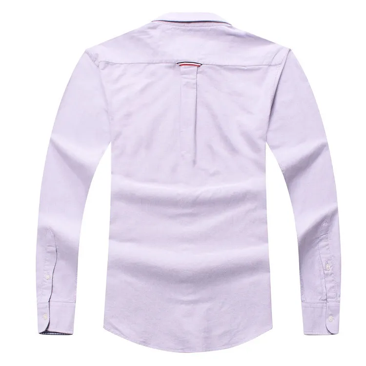 卸売2017新しい秋と冬の男性の長袖100％コットンシャツ純粋な男性カジュアルファッションオックスフォードシャツソーシャルブランドの服