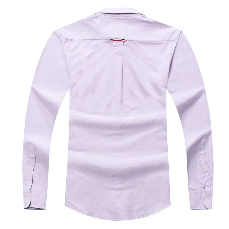 En gros 2017 nouveau automne et hiver hommes à manches longues 100% coton chemise hommes purs mode décontractée Oxford chemise sociale marque vêtements