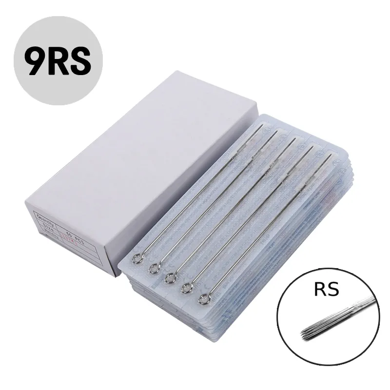 Disposable Tattoo Needles Premade Sterile 9RS Round Shader 50pcs Tattoo Needles