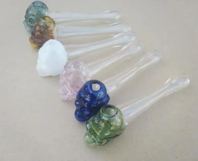 Bone head pipe Wholesale Glass Bongs Accessories, Water Pipe Smoking, 