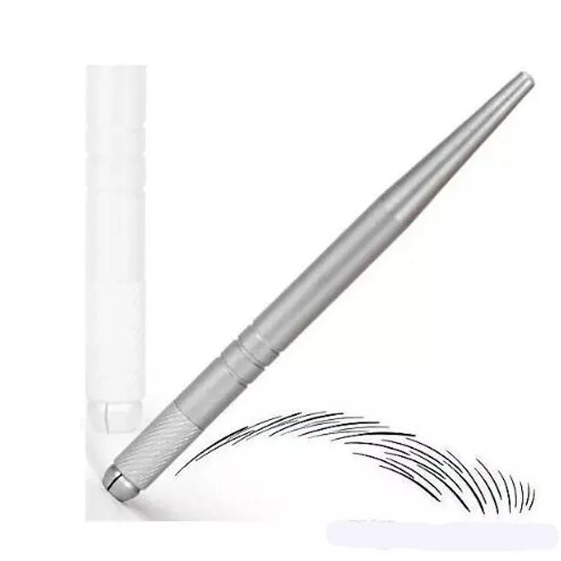 Hot 100PCS Srebrny Profesjonalny Makeup Permanentny Pen 3D Makijaż Makijaż Ręczne Pióro Tatuaż Brwi Microblade Darmowa Wysyłka