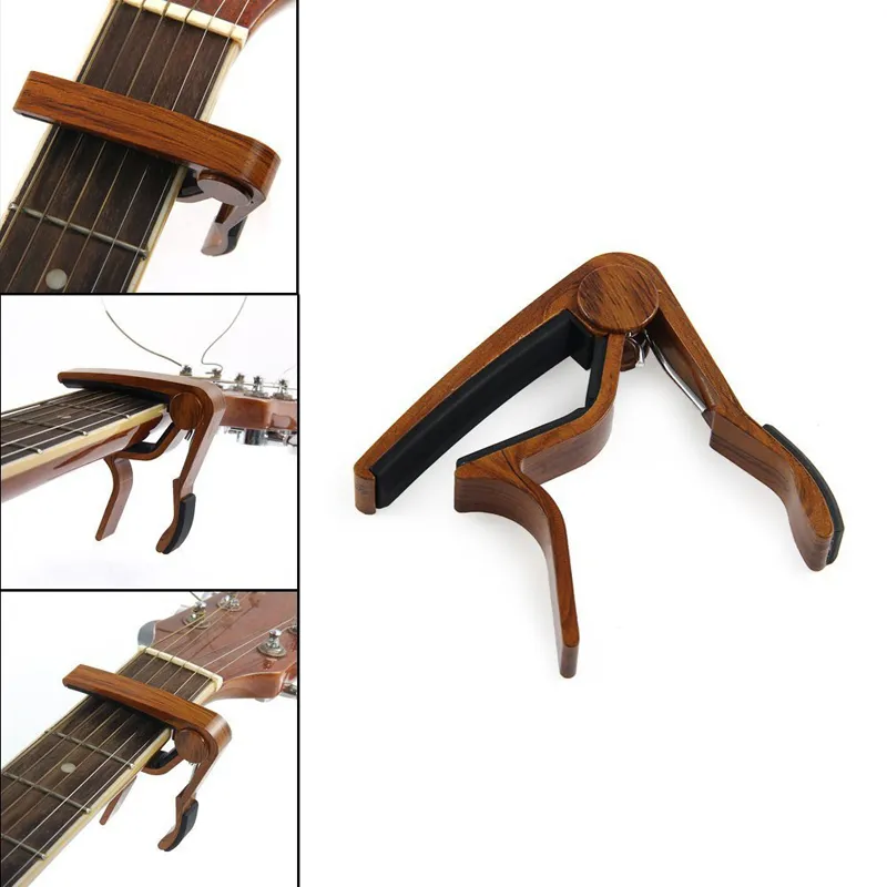 Träkorn gitarr capo perfekt för akustisk gitarr ukulele banjo med aluminiummaterial rose wood4081103