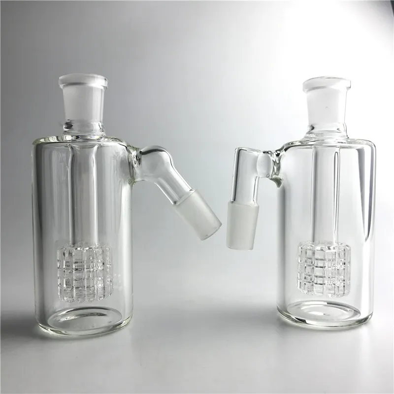 New Mini Glass Bong Ash Catchers 14mm 18mm Thick Pyrex Bongs Ash Catcher with Clear Bubbler 45 90 Degree ashcatcher for Smoking