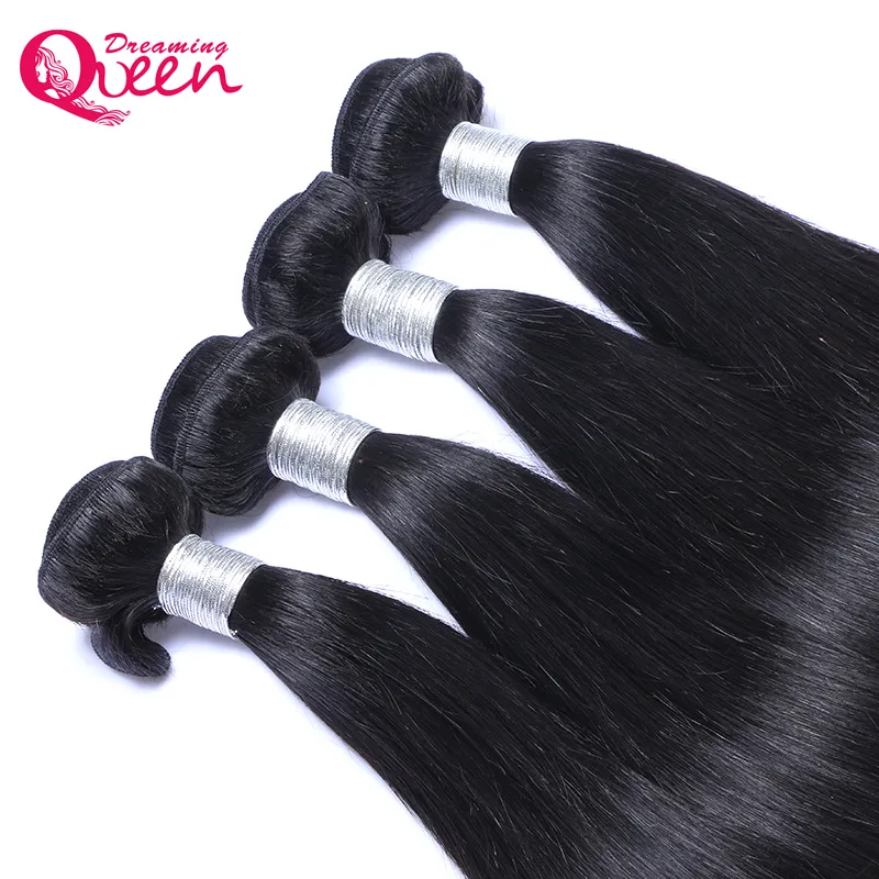 Wholesale reto peruano indiano Malásio Brasileiro Virgem Humano Weave Pacotes Cheap Remy Extensões de Cabelo Humano Cor Natural 1b