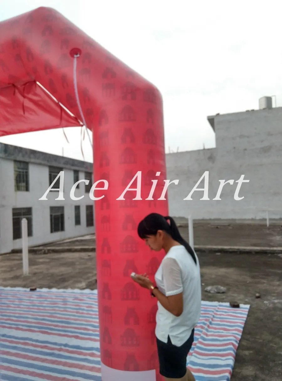 Full print inflatable Racing arch with removable Start & finish line Banner for Ancient Architectural Buildings Culture advertising