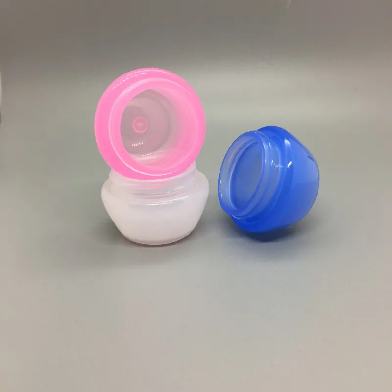 Boîte en forme de champignon PP de 5ML, bouteille vide pour cosmétiques, caisse d'emballage, couleur bonbon, pot d'échantillon de crème pour le visage avec doublure transparente