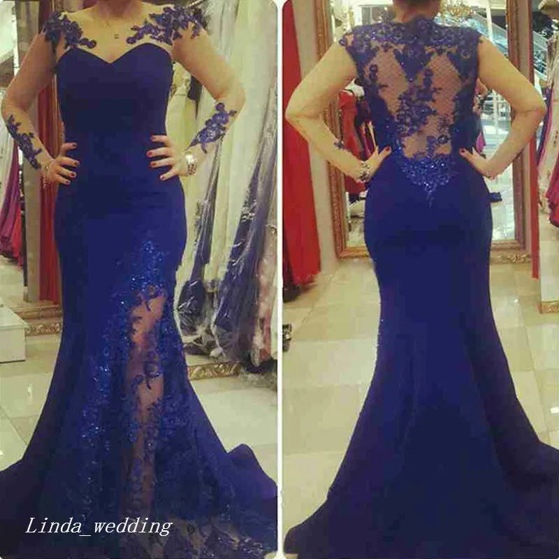 Темно-королевский синий цвет выпускного платья высокого качества сексуальная русалка с длинными рукавами вечернее платье вечерние платья плюс размер vestidos de festa