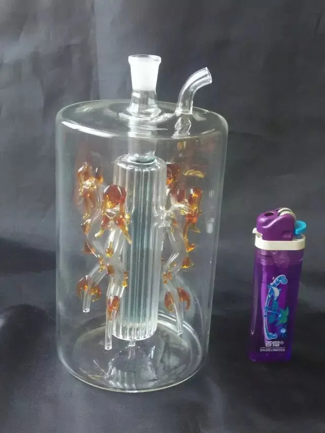 Accessoires de bongs en verre de narguilé d'eau de dragon coloré, Pipe colorée Fumant des tuyaux en verre incurvés Tuyaux de brûleur à mazout