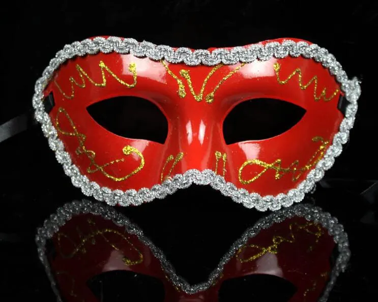 Maschera Veneziana Mascherata Festa Decorazione di cerimonia nuziale Maschera feste maschera di disegno colorato o modello G601