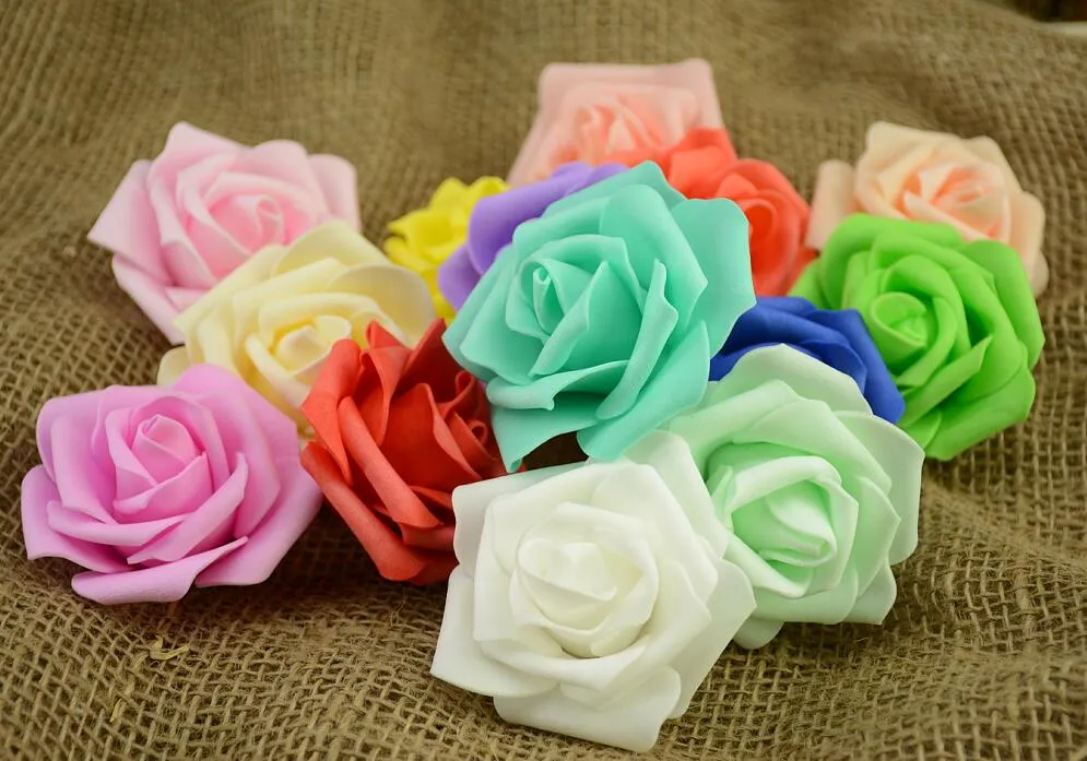 7 cm schiuma artificiale rose fiori per la casa decorazione di nozze scrapbooking PE teste di fiori baciare palle multi colore G57