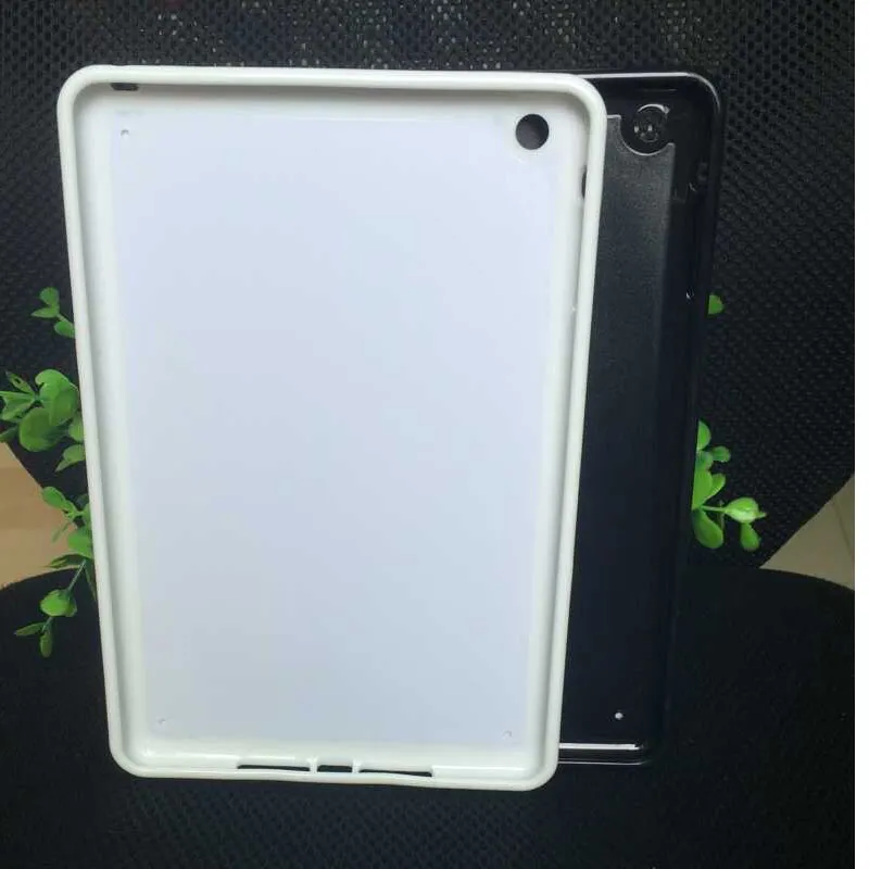 Großhandel Mode Gummi TPU + PC 2D DIY Sublimation Fall mit Aluminium Blech Kleber für iPad Mini 1 2 3 für iPad Air Fall