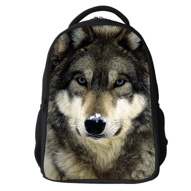 16-calowy 3d torby szkolne dla dzieci dzieci plecak plecak fajny wilk torby na laptopa podróż torby na ramię dla chłopców