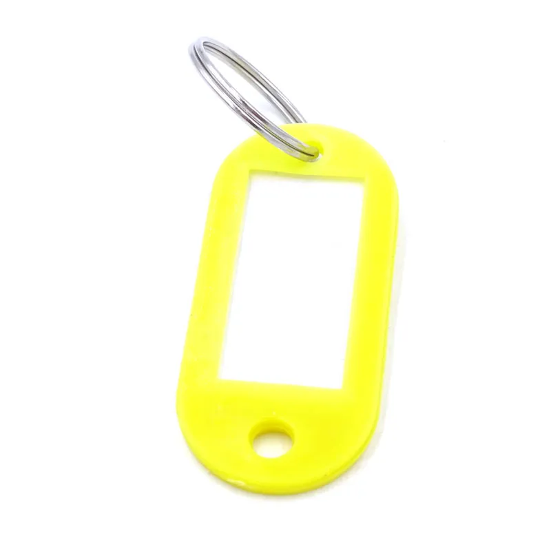 50/Pcs mélange couleur en plastique porte-clés porte-clés étiquette d'identification étiquettes nominatives avec anneau fendu pour bagages porte-clés porte-clés 50*22MM 77